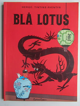 Tintin 21 Blå Lotus 1:a uppl. 1977 