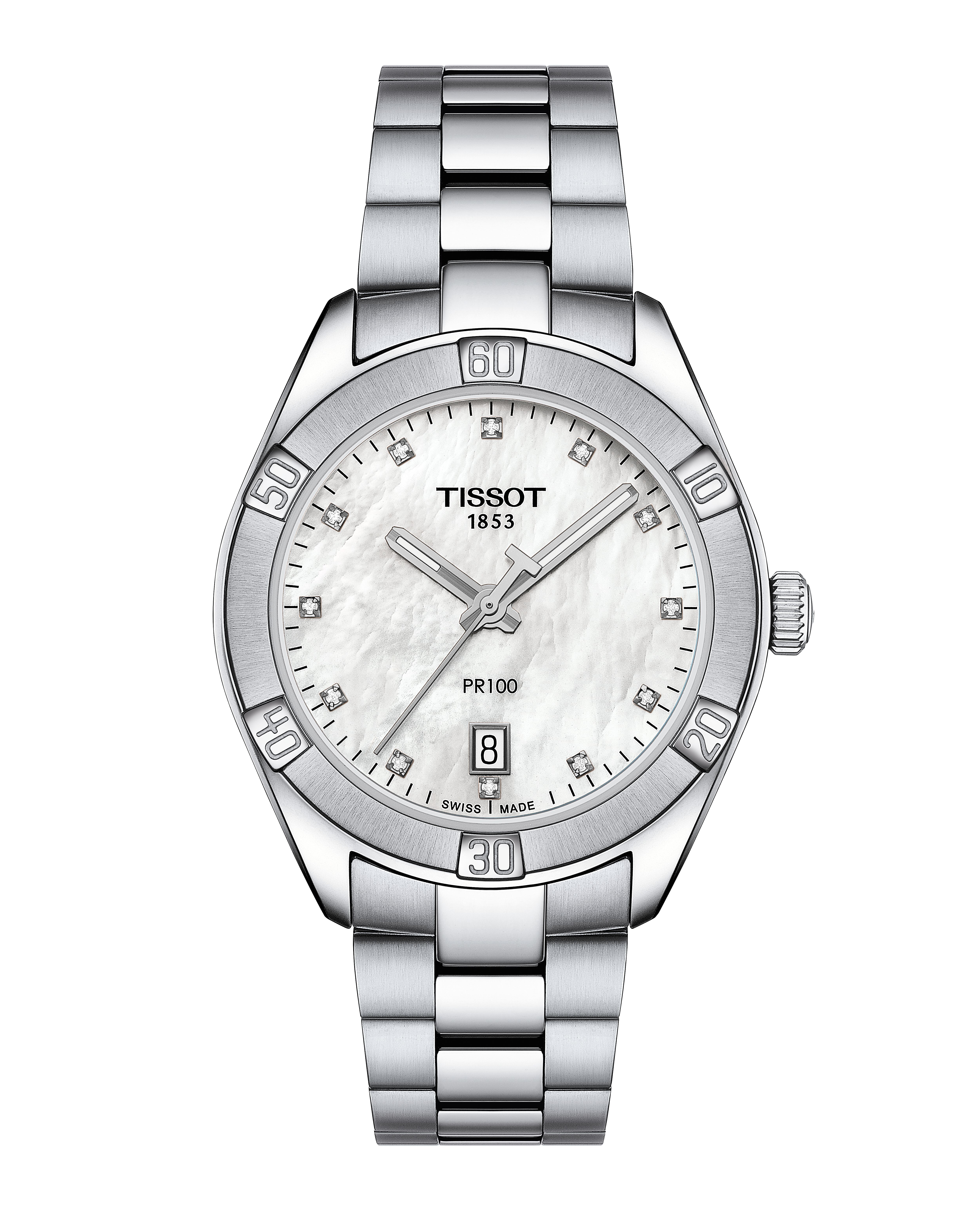 T101.910.11.116.00 Tissot PR 100 Sport Chic 36 pärlemor med diamant index
