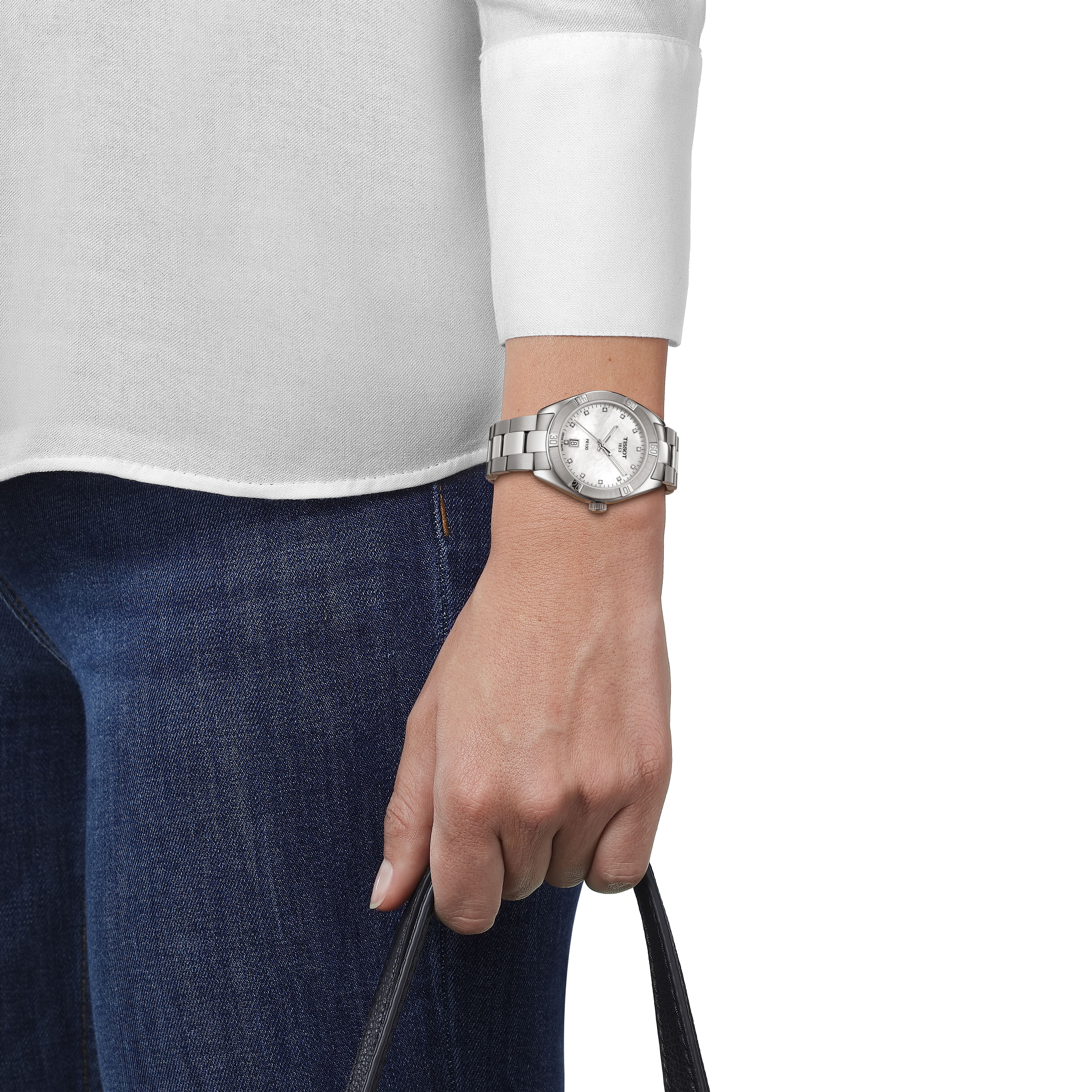 T101.910.11.116.00 Tissot PR 100 Sport Chic 36 pärlemor med diamant index