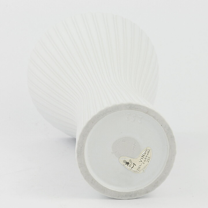 Stig Lindberg (Vinda 1950) White Widening Vase 23 cm