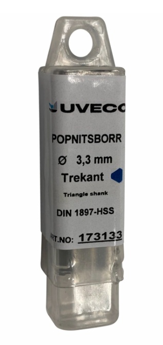 Popnitborr 3,3 mm trekantsfäste, 10 st - 2