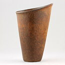 グナー・ニールンド AULシリーズ 非対称の茶色い花瓶 Vase 1950年代  18cm