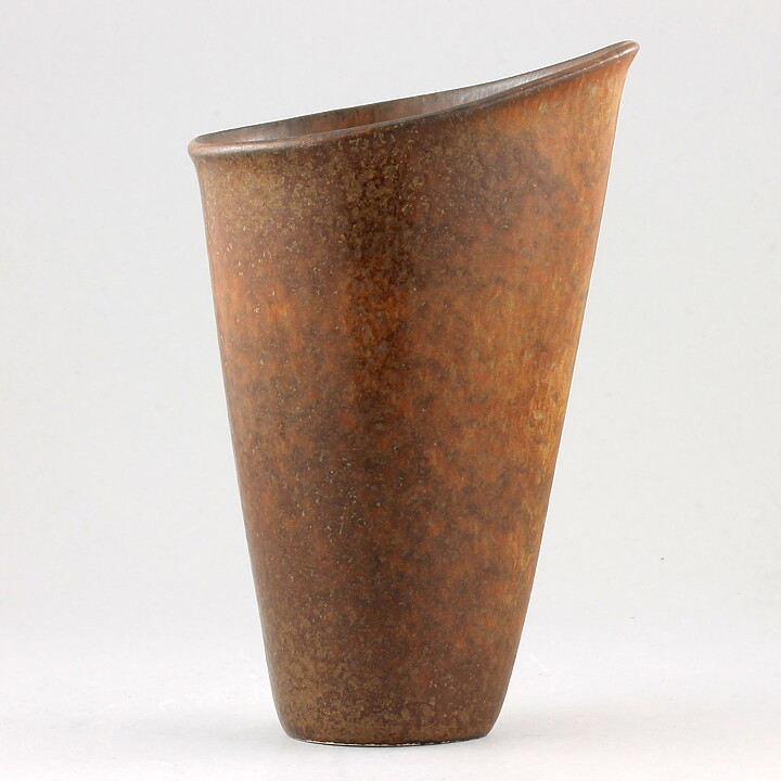 グナー・ニールンド AULシリーズ 非対称の茶色い花瓶 Vase 1950年代  18cm