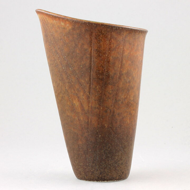 グナー・ニールンド AULシリーズ 非対称の茶色い花瓶 Vase 1950年代  18cm