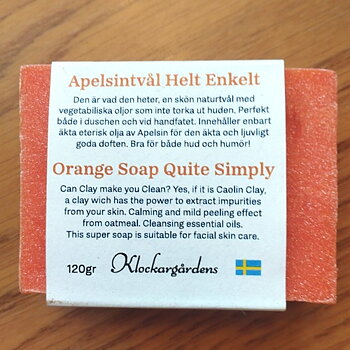 Apelsintvål, fast naturtvål, 120g
