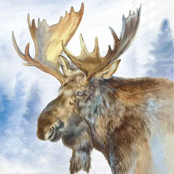 Älg servett med älg med vacker krona