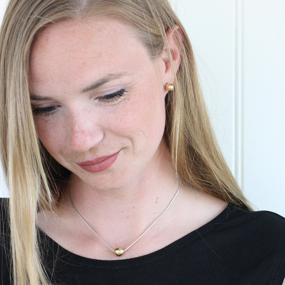 Boj - 18 kt necklace and sterling silver chain - 2