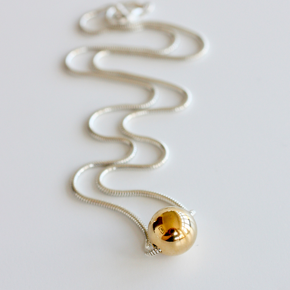 Boj - 18 kt necklace and sterling silver chain - 3
