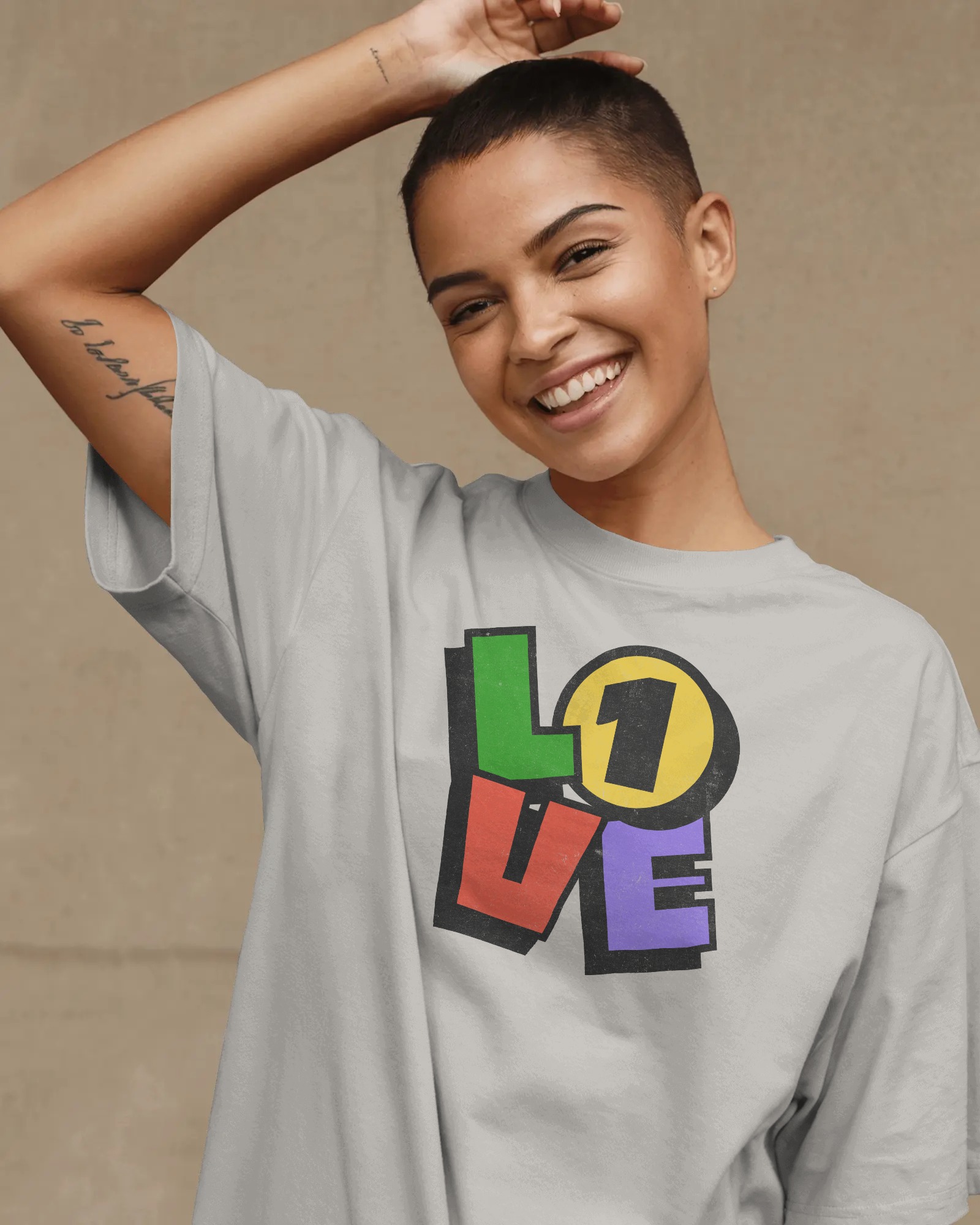 1 Love T-shirt Ice Grey