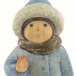 リサラーソン Sculpturesシリーズ 青いコートの女の子 4歳 置き物 オブジェ 1977年  20cm