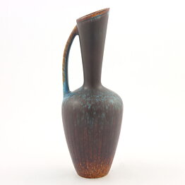 Gunnar Nylund (AXQ 1957) Brown/Turquoise Handle Vase 23 cm