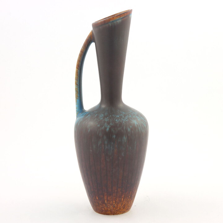 Gunnar Nylund (AXQ 1957) Brown/Turquoise Handle Vase 23 cm