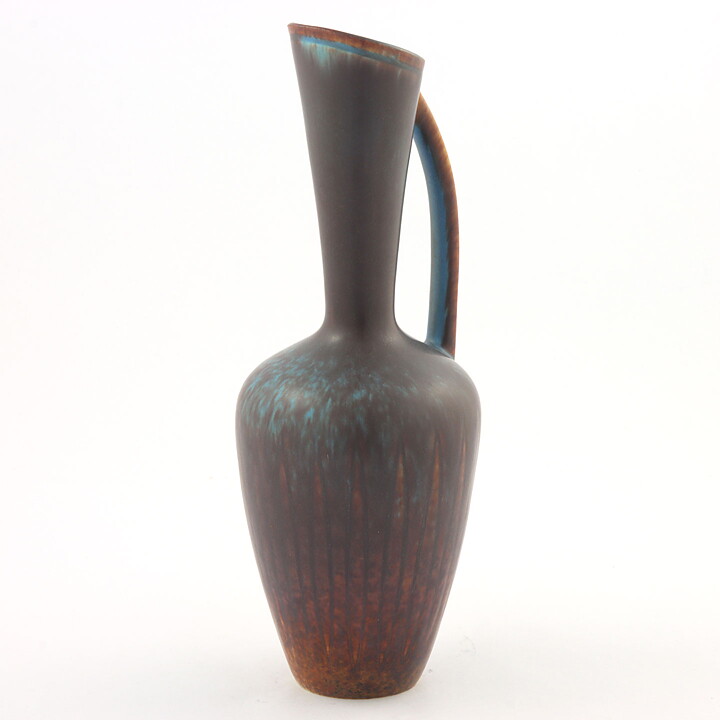 Gunnar Nylund (AXQ 1957) Brown/Turquoise Handle Vase 23 cm