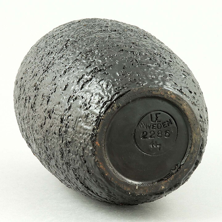 Ingrid Atterberg (Plan 1957) Black Rough Vase 21 cm
