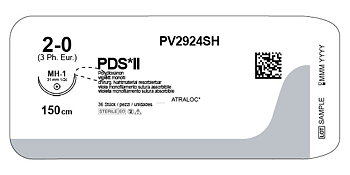 PDS II sutur 2-0,  PV2924SH, MH-1 150CM LOOP purple