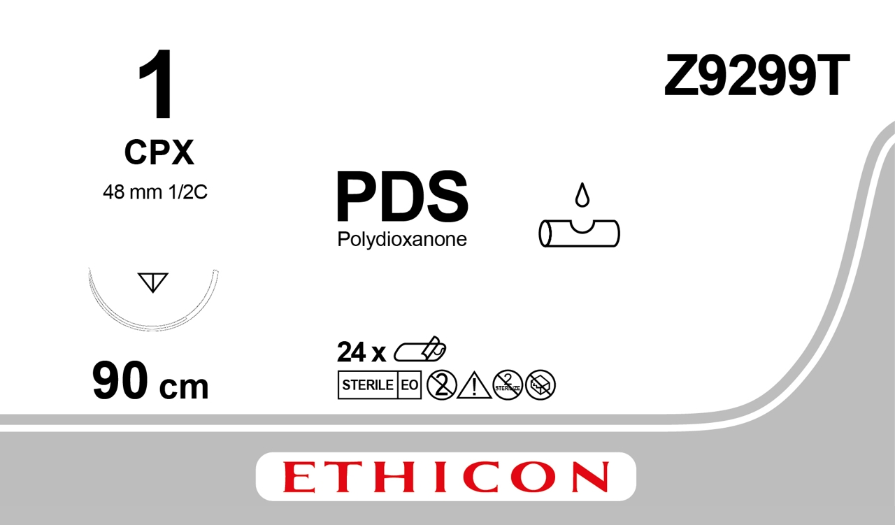 PDS II sutur 1,  Z9299T, CPX 90CM