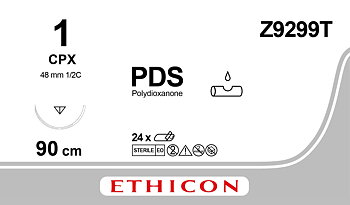 PDS II sutur 1,  Z9299T, CPX 90CM