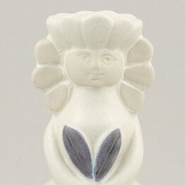 Lisa Larson (1982) Candleholder Girl Lina with Blue Flowers 14 cm