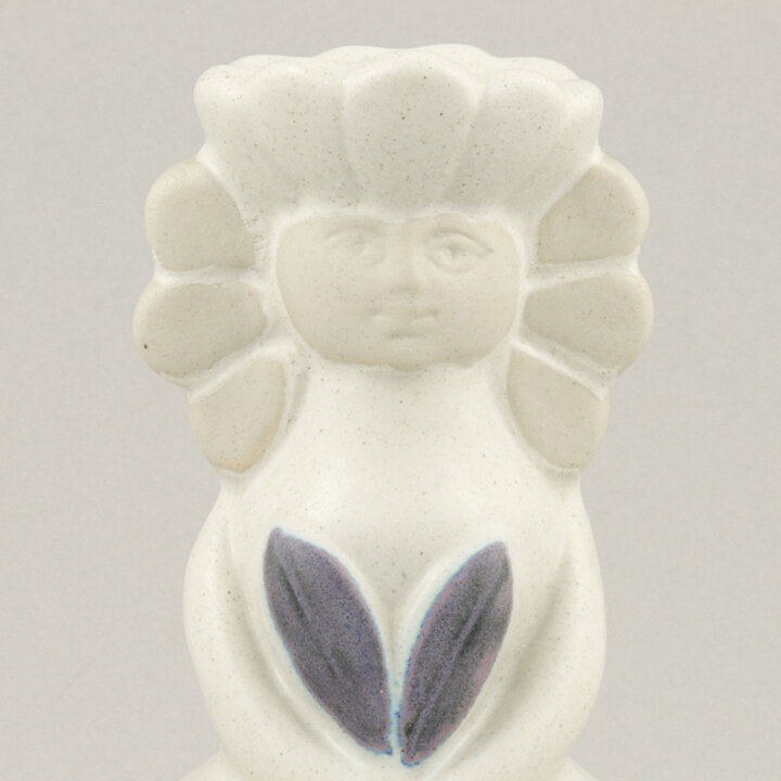 Lisa Larson (1982) Candleholder Girl Lina with Blue Flowers 14 cm
