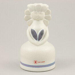 Lisa Larson (1982) Candleholder Girl Lina with Blue Flowers 14 cm