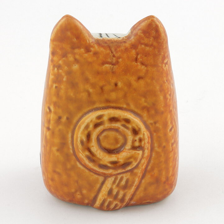 Lisa Larson (Small Cat 1965) Orange Modernistic Cat 10 cm