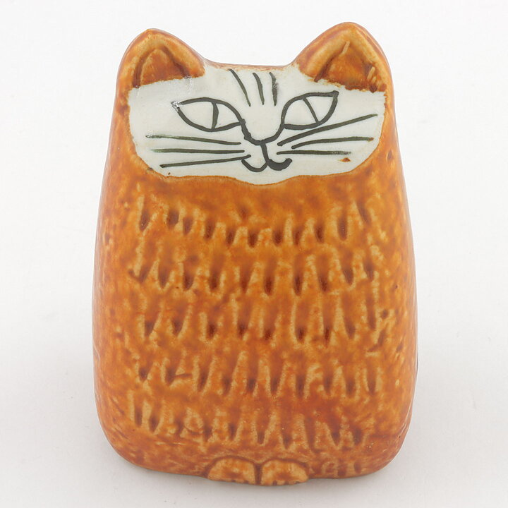 Lisa Larson (Small Cat 1965) Orange Modernistic Cat 10 cm