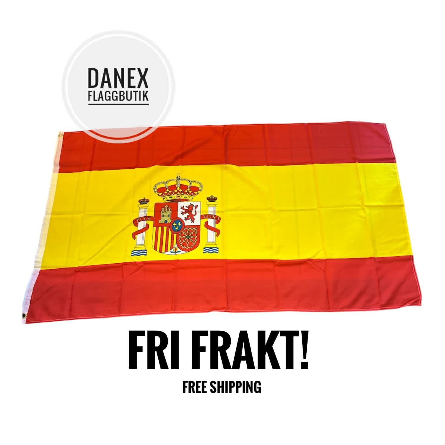 Nationsflagga Spanien med märke 
