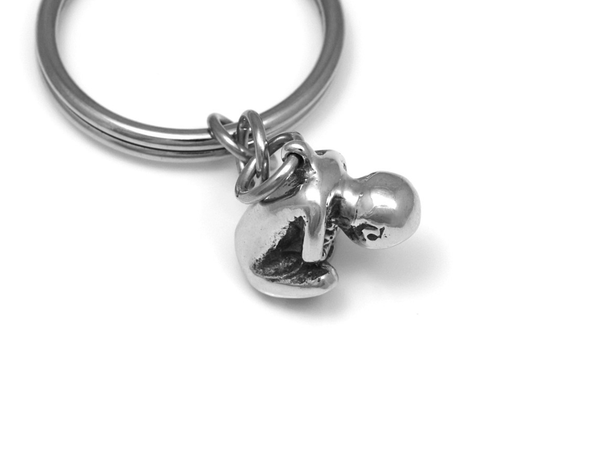 Foster Nyckelring, Graviditet Accessoar, Liten Bebis Nyckelhållare i Tenn och Stål - 3