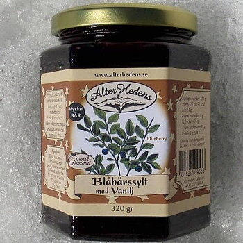 AlterHedens Blåbärssylt med vanilj, 320g, 12st/låda