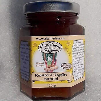 AlterHedens Rabarber & Ingefäramarmelad, 120g, 15st/låda