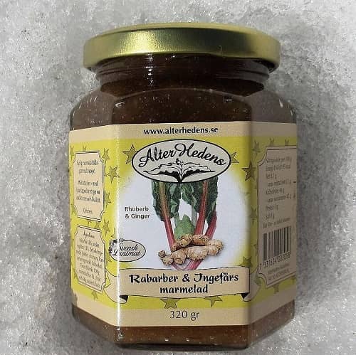 AlterHedens Rabarber & Ingefäramarmelad,  320g, 12st/låda - 2