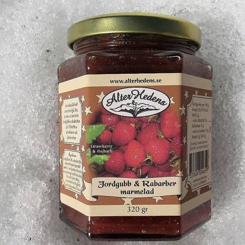AlterHedens Jordgubb & Rabarbermarmelad, 320g, 12st/låda - 2