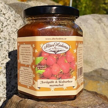 AlterHedens Jordgubb & Rabarbermarmelad, 320g, 12st/låda