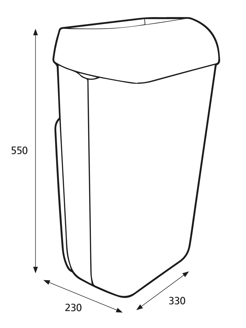 Katrin Papperskorg 25 Liter, Svart - 3