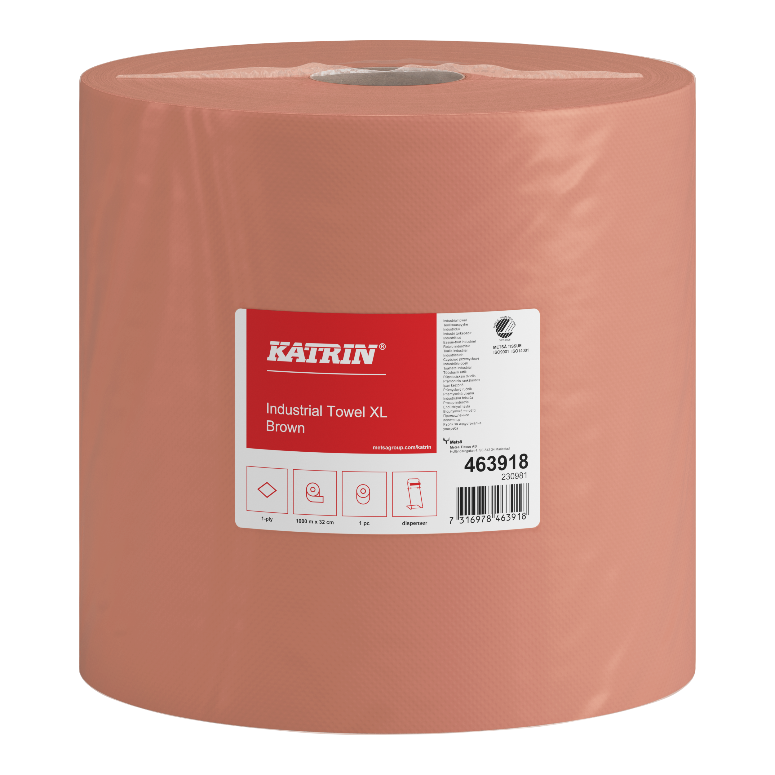 Katrin Industritorkpapper L 1-Lagers, Brun - 3