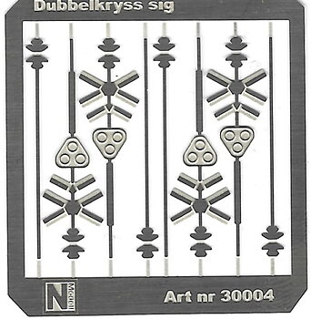 Dubbel kryssmärke med signaltavla