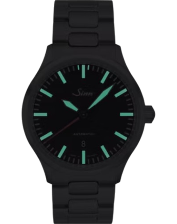836.010 Sinn 836 svart kalvskinn med röda sömmar