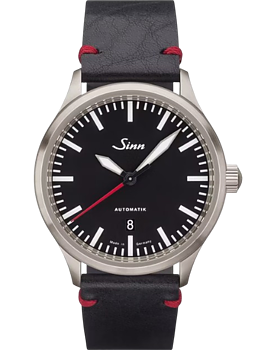 836.010 Sinn 836 svart kalvskinn med röda sömmar