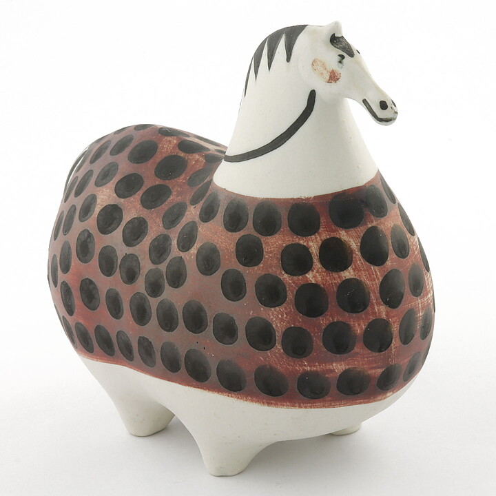 Stig Lindberg (Courser 1958) Swelling Horse with Brown Decor 17/14cm