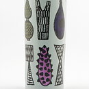 Stig Lindberg (Karneval 1958) Cylinder Vase with Artware Decor 36 cm