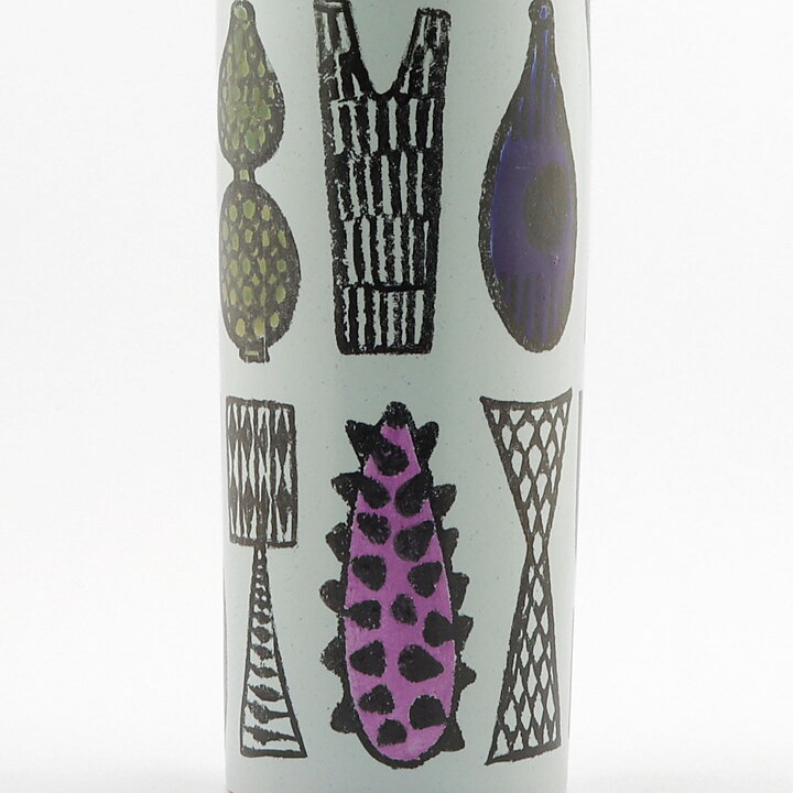 Stig Lindberg (Karneval 1958) Cylinder Vase with Artware Decor 36 cm