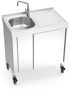 Mobile sink / sink with pump