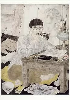 Self-portrait, 1926, Postcard