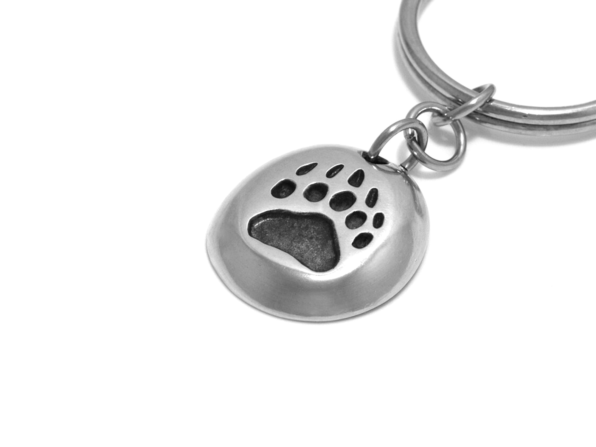 Björnspår Nyckelring, Björn Accessoar, Djur Nyckelhållare i Tenn och Stål - 2
