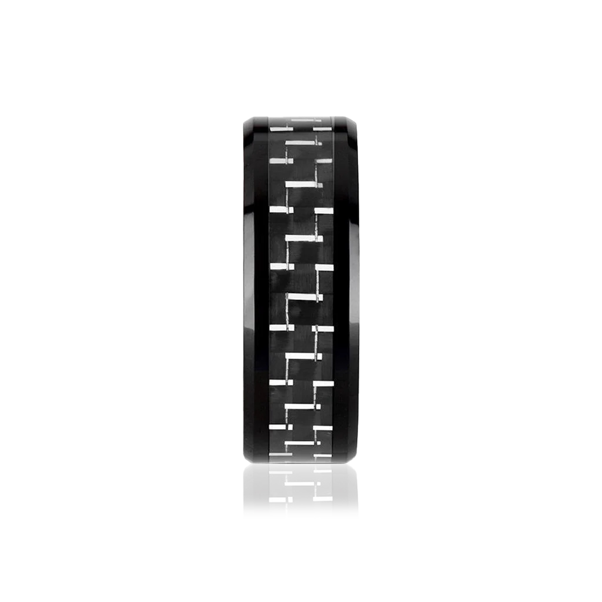 Exklusiv vigselring i tungsten med 3D carbon fiber