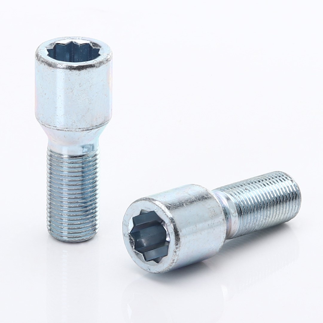 Torx / Torax / Star bolt Hjulbult / Hjulbultar Korta silver M12x1,5 - 20st