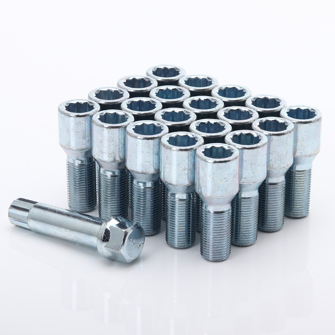 Torx / Torax / Star bolt Hjulbult / Hjulbultar Korta Silver M14x1,25 - 20st - 2