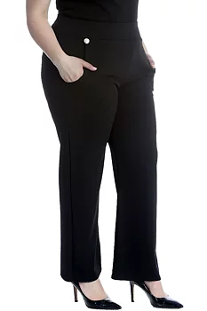 Byxa med fickor och hög midja, Nikki, svart 