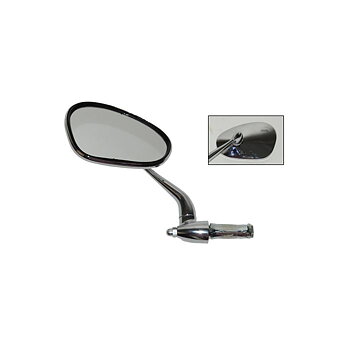Mirror fixt in handle bar, chrome left. Bumm