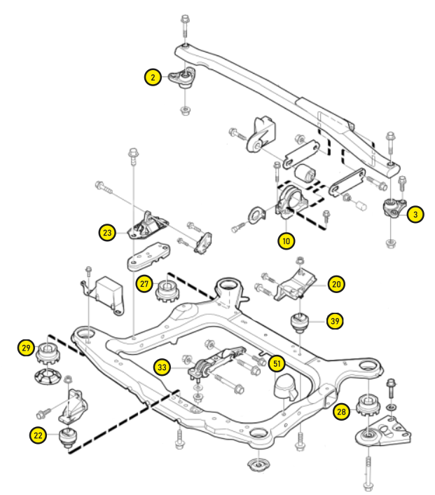 Engine bushing mount upper left (3) - 2
